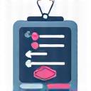 作戦ボードと矢印のアイコン